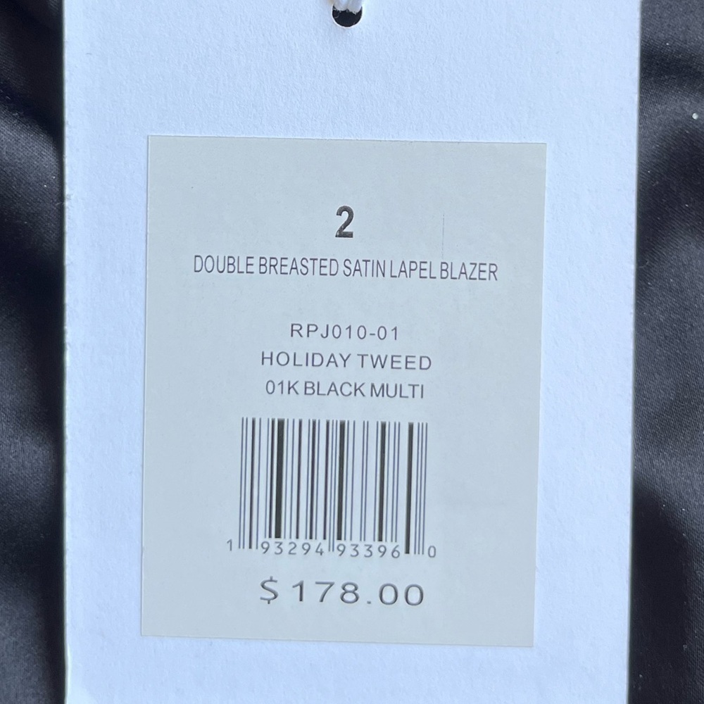 NWT Rachel Parcell Black and White Plaid tweed Blazer - Picture 10 of 16
